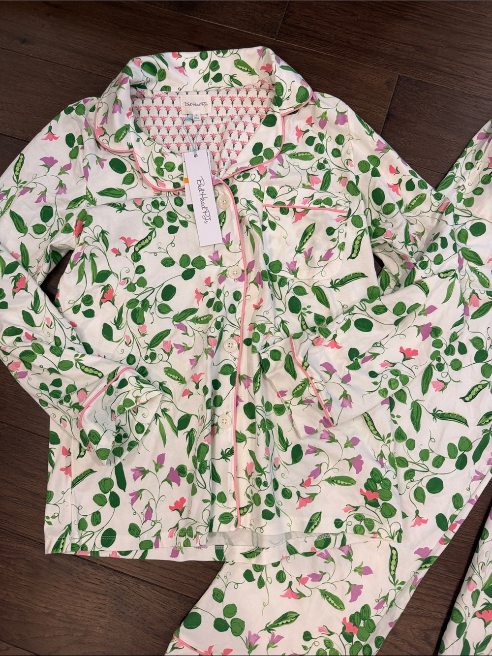 Bedhead PJs Long Sleeve Classic PJ Set in Peas in a Pod Size Small NWT C48-012 - Picture 2 of 10